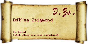 Dósa Zsigmond névjegykártya